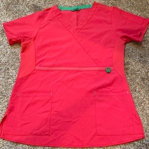 Vibrant pink scrub top